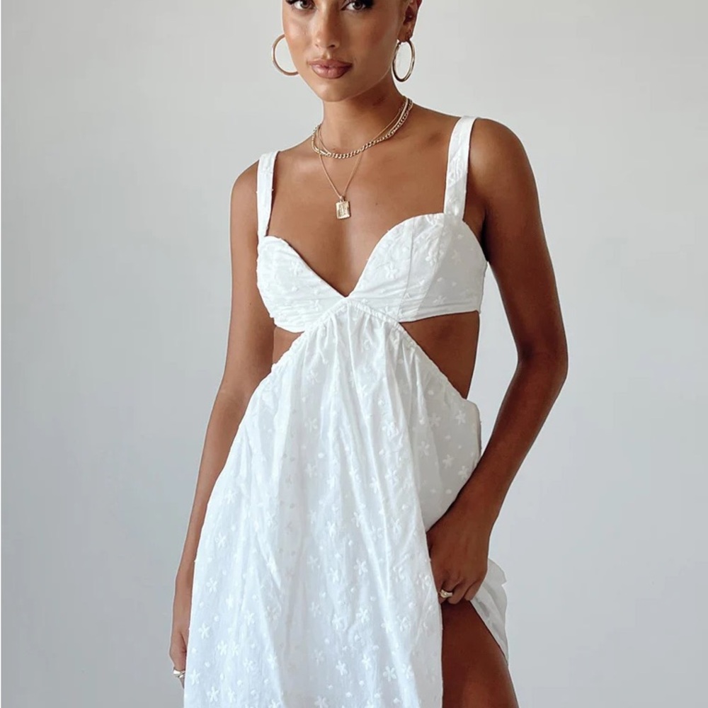 PRINCESS POLLY XX KHALIA MINI DRESS WHITE Size 0